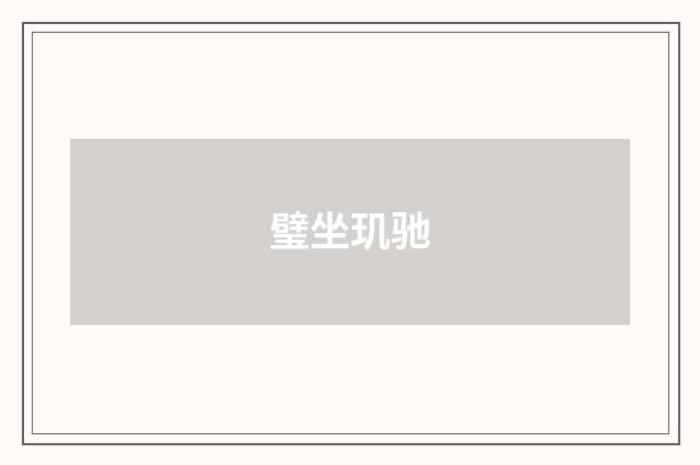 璧坐玑驰