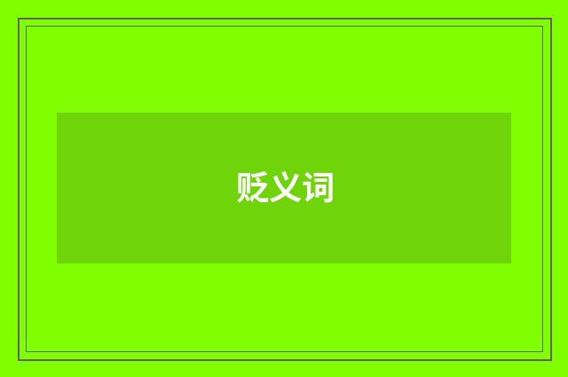 贬义词