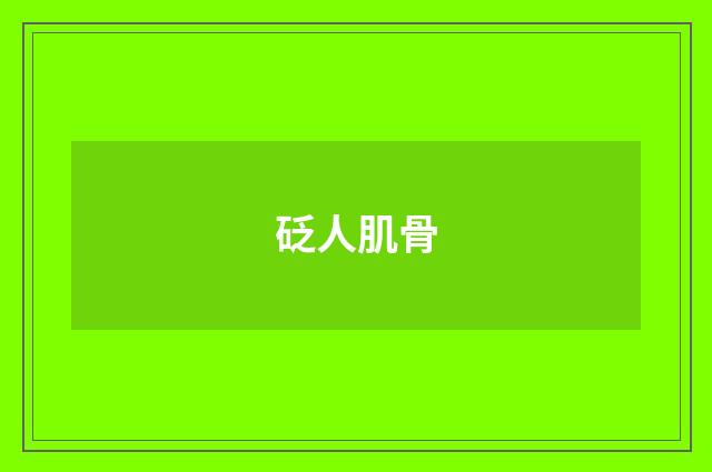 砭人肌骨