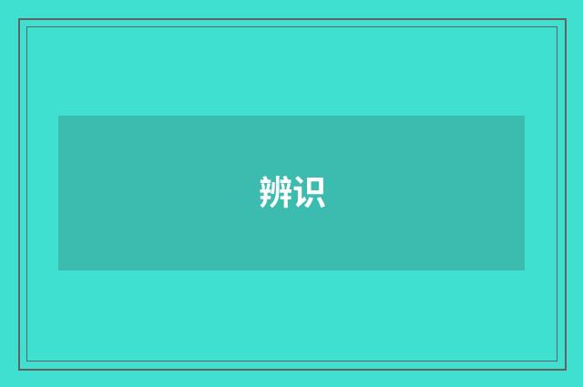 辨识