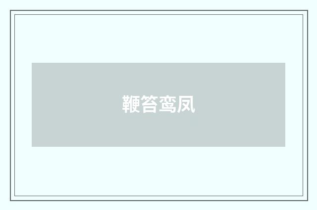 鞭笞鸾凤