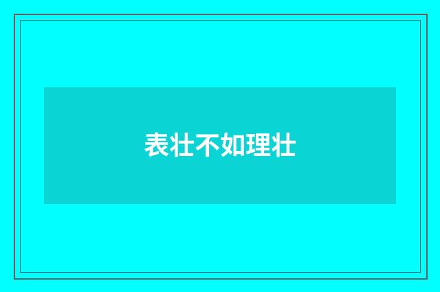 表壮不如理壮