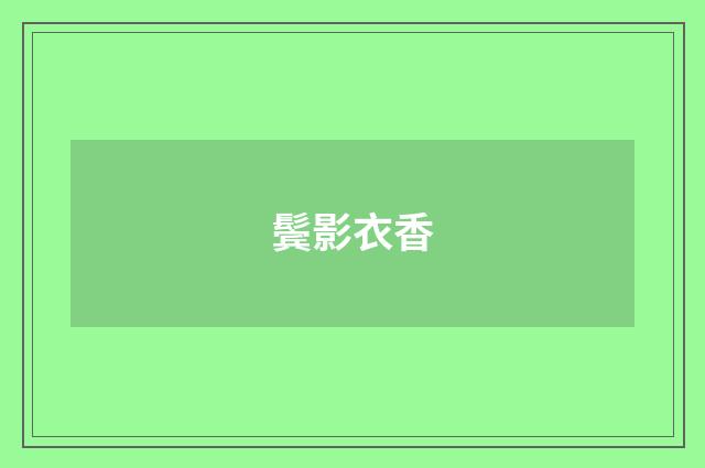 鬓影衣香
