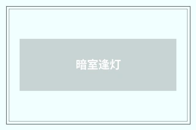 暗室逢灯