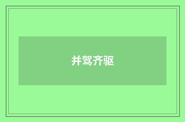 并驾齐驱