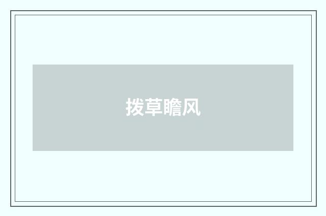 拨草瞻风
