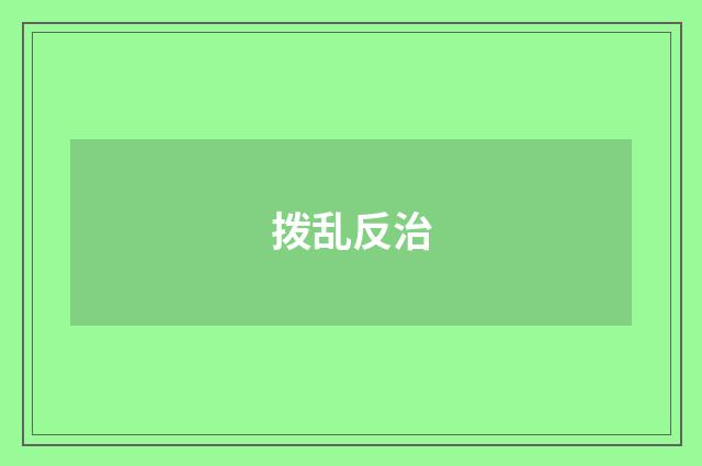拨乱反治