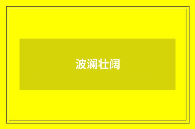 波澜壮阔