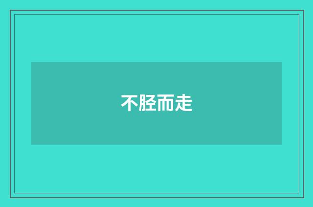 不胫而走