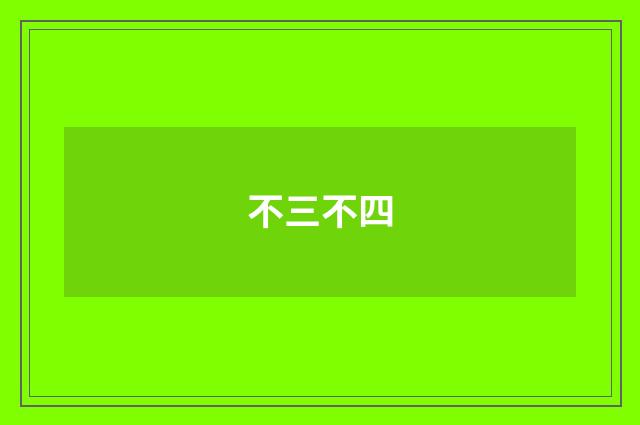 不三不四