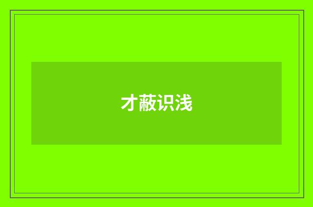 才蔽识浅