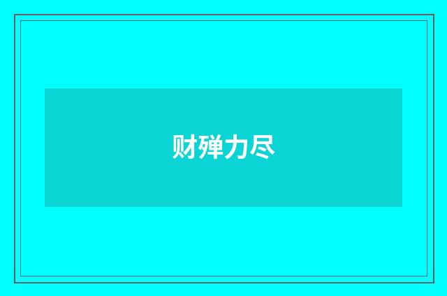 财殚力尽