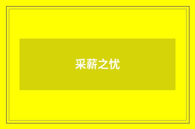采薪之忧