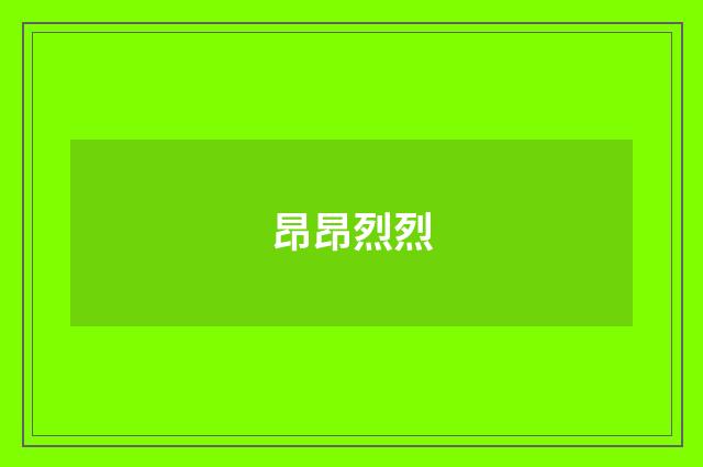 昂昂烈烈