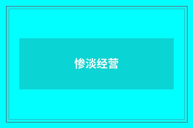 惨淡经营