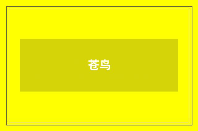 苍鸟