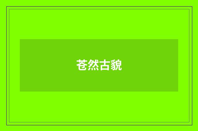 苍然古貌