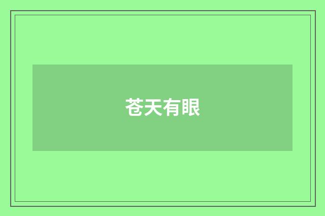 苍天有眼