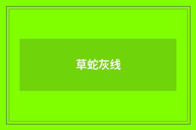草蛇灰线