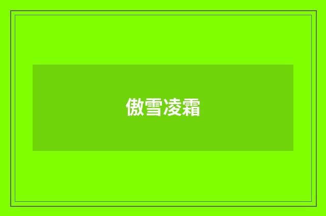傲雪凌霜