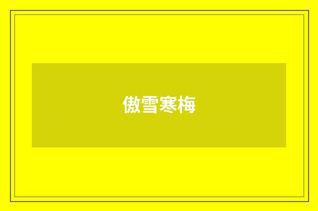 傲雪寒梅