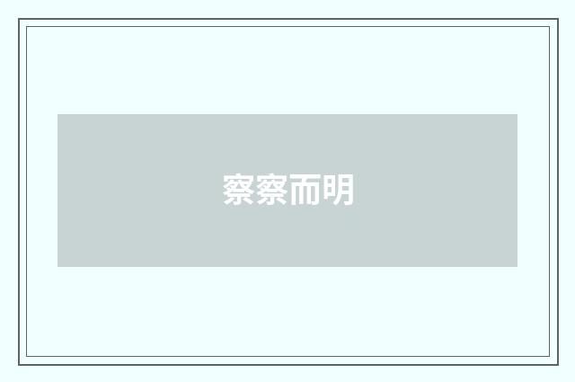 察察而明