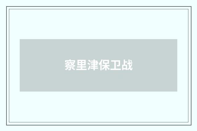 察里津保卫战