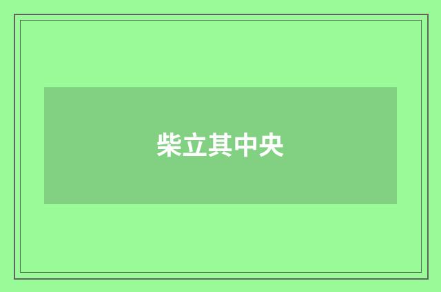 柴立其中央
