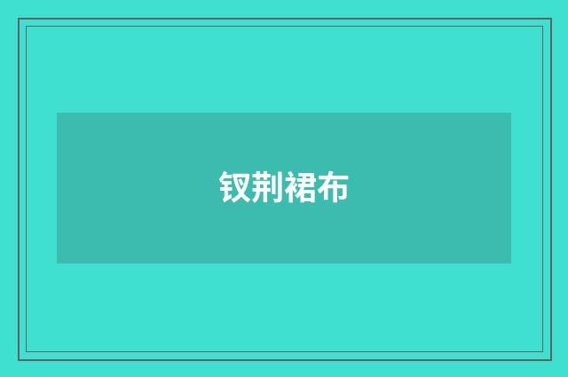 钗荆裙布