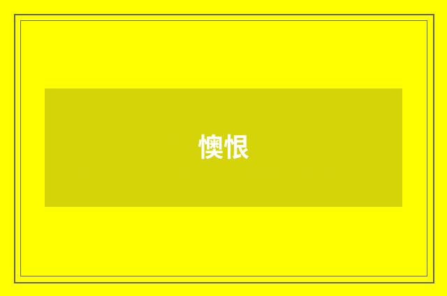 懊恨