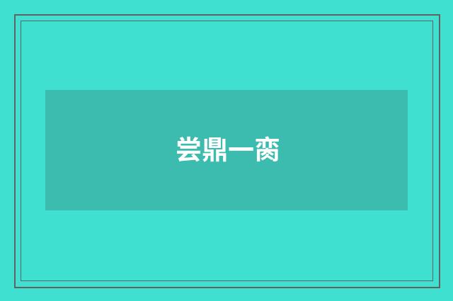 尝鼎一脔