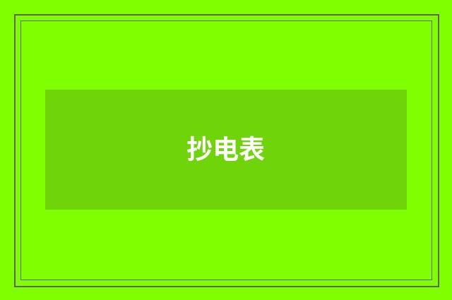 抄电表