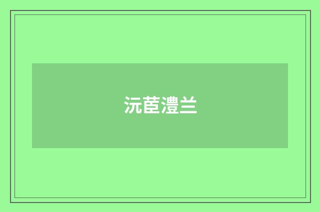 沅茞澧兰