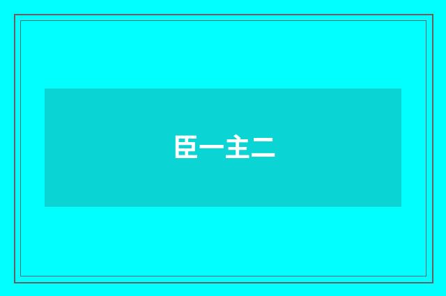 臣一主二