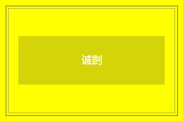诚剀