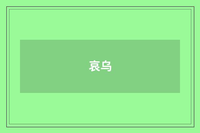 哀乌