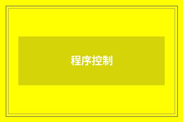 程序控制