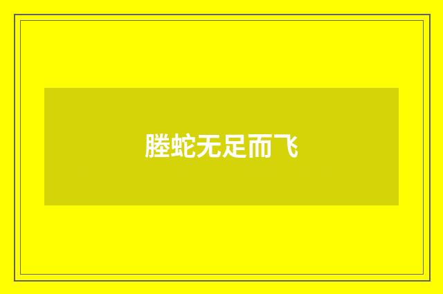 塍蛇无足而飞