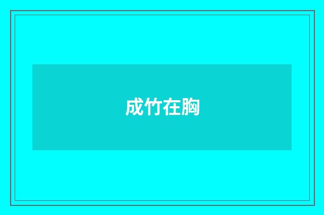 成竹在胸