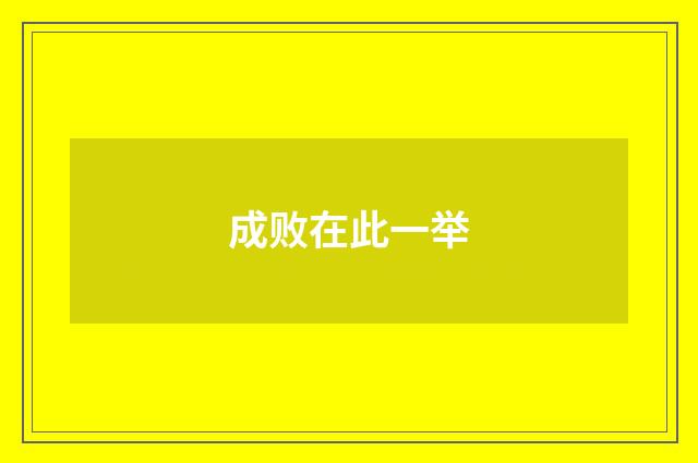 成败在此一举