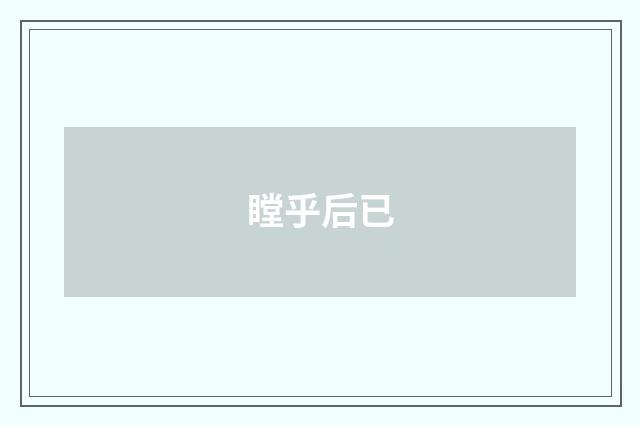 瞠乎后已
