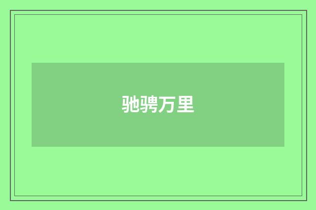 驰骋万里
