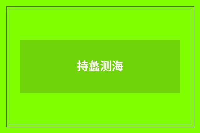 持蠡测海