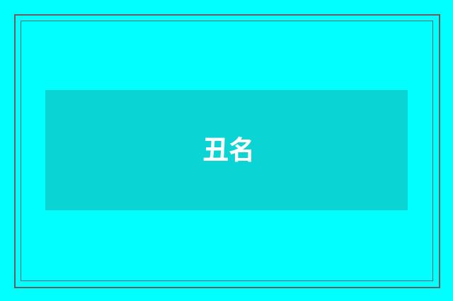 丑名
