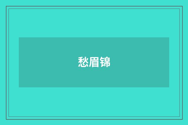 愁眉锦