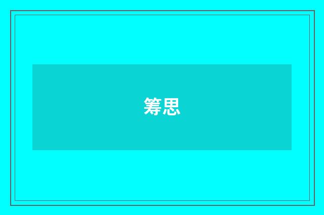 筹思