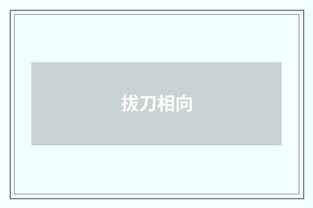 拔刀相向