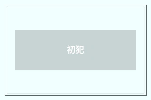 初犯