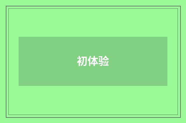 初体验