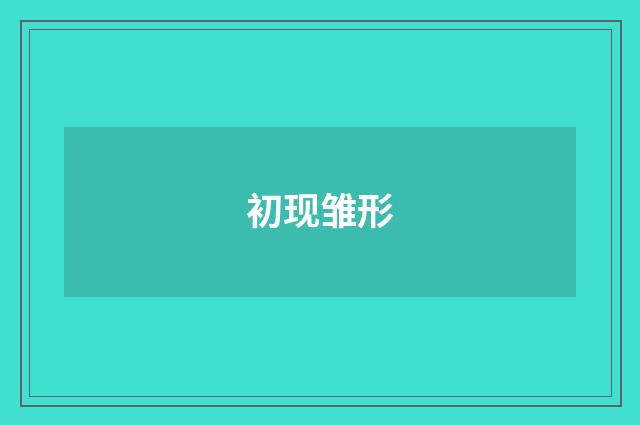 初现雏形
